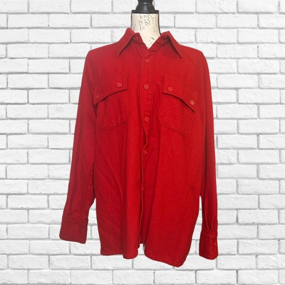 Vintage Red Button-Up Shirt - Picture 1 of 6